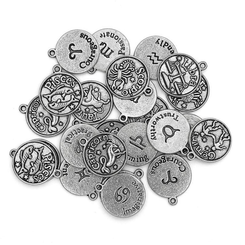 Cousin DIY 39999785 Zodiac Charm Set for Jewelry Making, Silver - Image 1